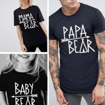 Fashion Letters Printed Short Sleeve Parent-child T-shirt