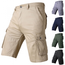 Fashion Solid Color Men's Knee-length Shorts