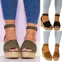 Fashion Wedge Heel Peep Toe Sandals 