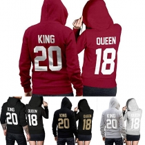 Fashion Letters Printed Long Sleeve Couple Hoodie