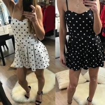Sexy Backless Dots Printed Sling Romper