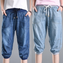 Fashion Low-waist Denim Capri Pants
