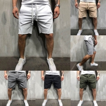 Fashion Solid Color Knee-length Men's Shorts 