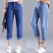 Fashion High Waist Relaxed-fit Jeans 