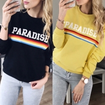 Fashion Round Neck Creative Graphic Print Long Sleeve Pullover