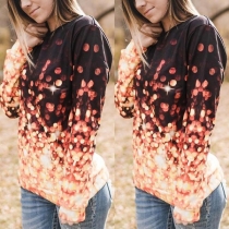 Fashion Long Sleeve Round Neck Printed Sweatshirt 