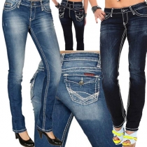 Fashion Middle Waist Slim Fit Skinny Jeans