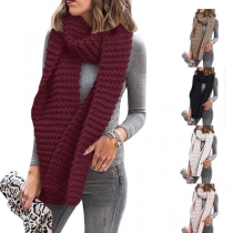 Fashion Solid Color Knit Scarf