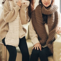 Fashion Solid Color Knit Scarf 
