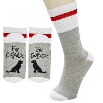 Fashion Contrast Color Letters Printed Mid-calf Socks