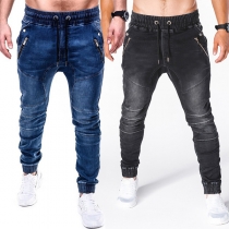 Fashion Elastic Waist Slim Fit Jeans for Men