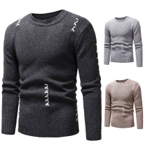 Fashion Long Sleeve Round Neck Men's Sweater