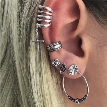 Retro Style Silver-tone Alloy Stud Earring Set 6 pcs/Set