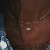 Fashion Rhinestone Inlaid Multi-layer Necklace