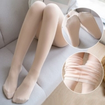 Fashion High Waist Plush Lining Stretch Socks Leggings