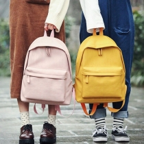 Simple Style Solid Color Backpack