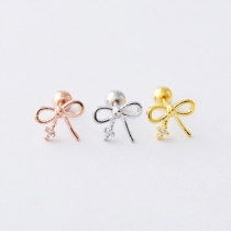 Sweet Style Bowknot Shaped Stud Earring