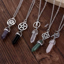 Fashion Hexagonal Column Bullet Pendant Necklace