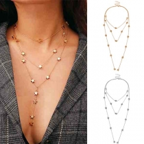 Fashion Stars Tassel Pendant Multi-layer Necklace