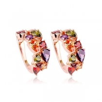 Fashion Colorful Rhinestone Inalid Alloy Stud Earring