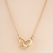 Fashion Dual-heart Pendant Alloy Necklace