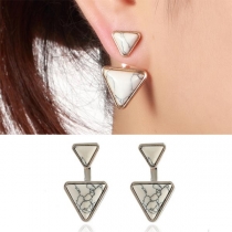 Fashion Triangle-shaped Imitation Turquoise Stud Earrings