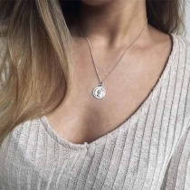 Simple Style Coin Pendant Alloy Necklace 