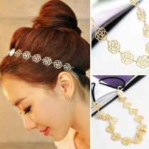 Fashion Hollow Out Rose Hair Band