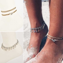 Fashion Disc Pendant Anklet Set 3 pcs/Set