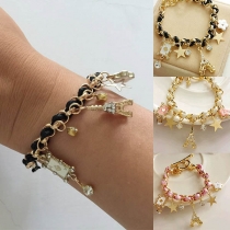 Fashion Iron Tower Star Pendant Bracelet