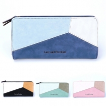 Fashion Contrast Color Long-style Wallet