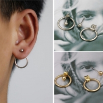 Simple Style O-shaped Alloy Stud Earrings