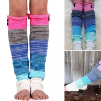 Fashion Contrast Color Knit Over-the-knee Leg Warmer