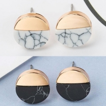 Fashion Contrast Color Circle-shaped Stud Earrings