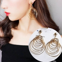Fashion Solid Color Multi Circles Stud Earring