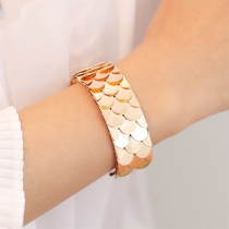 Punk Style Fish Scales Shaped Open Bracelet