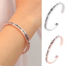 Fashion Letters Engraved Alloy Open Bracelet