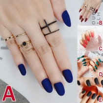 Fashion Solid Color Polish Fake nails 