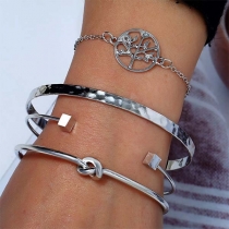 Chic Style Hollow Out Leaf Bracelet Set 4 pcs/Set 