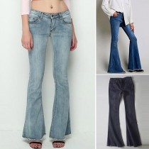 Sexy Low-waist Slim Fit Flared Pants Jeans 