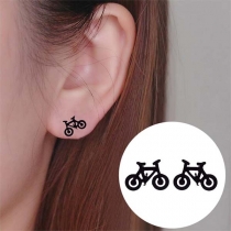Fashion Solid Color Bike Stud Earring