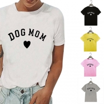 Simple Style Short Sleeve Letters Printed T-shirt 