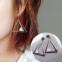 Fashion Rhinestone Inlaid Triangle-shaped Earrings 