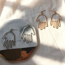 Chic Style Hollow Out Palm Shaped Earrings 