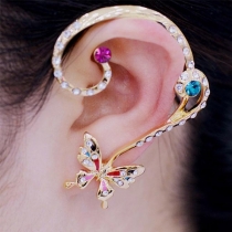 Fashion Rhinestone Inlaid Butterfly Shaped Ear-hook 