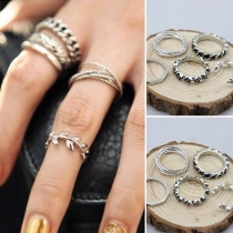Fashion Leaf Shaped Ring Set 5 pcs/Set 