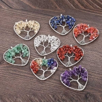 Fashion Colorful Life-tree Heart Pendant Necklace 