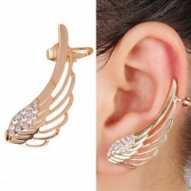 Punk Style Rhinestone Inlaid Wing-shaped Single Stud Earring