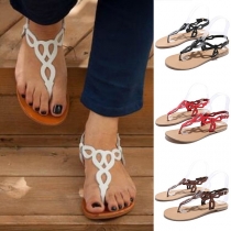 Fashion Flat Heel Thong Sandals 