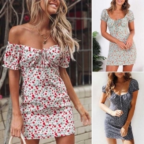 Fresh Style Short Sleeve Slim Fit Printed Dress